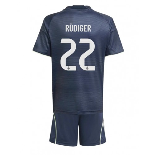 Fotbalové Dres Real Madrid Antonio Rudiger #22 Dětské Venkovní 2025-26 Krátký Rukáv (+ trenýrky)